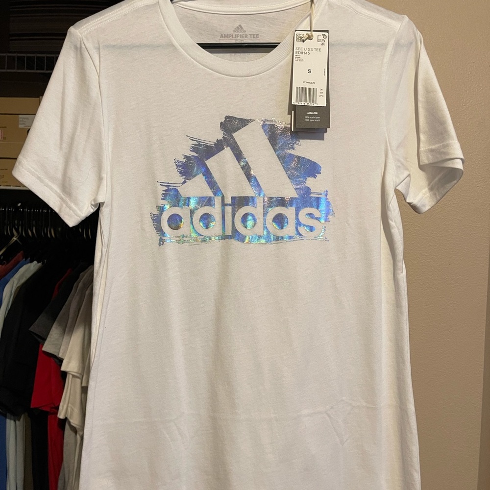 White adidas tee